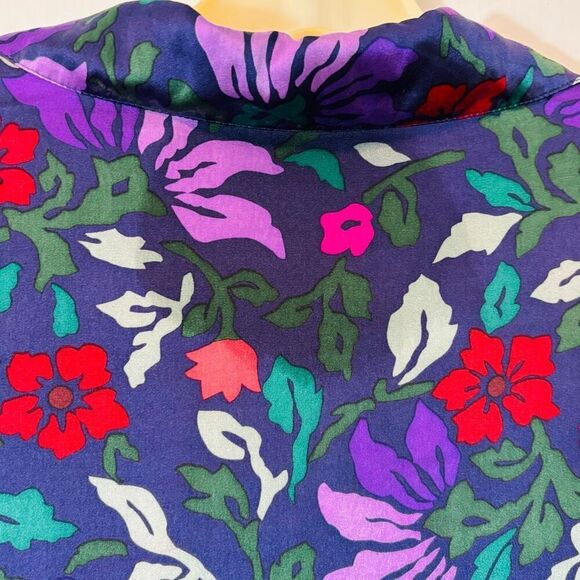 Línea by Louis Dell’Olio floral multi silk blouse estimated size L - Picture 6 of 9